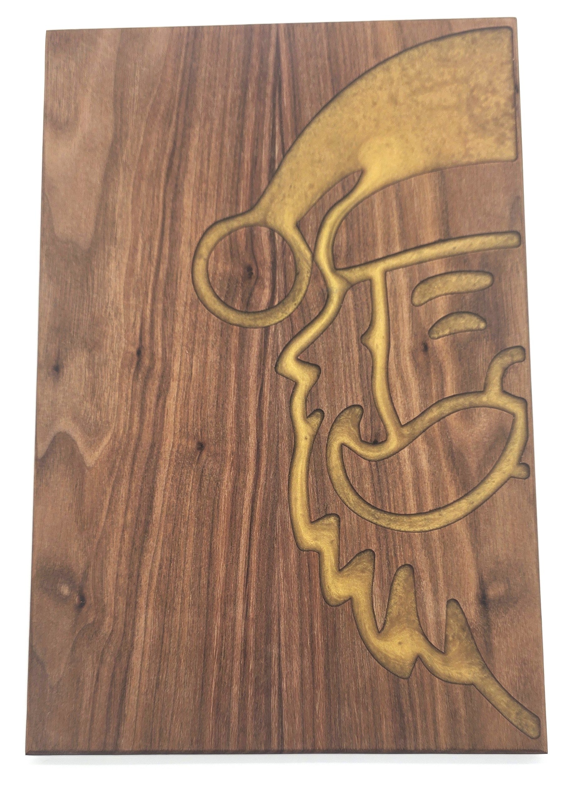 Walnut Santa Serving Board (Gold)