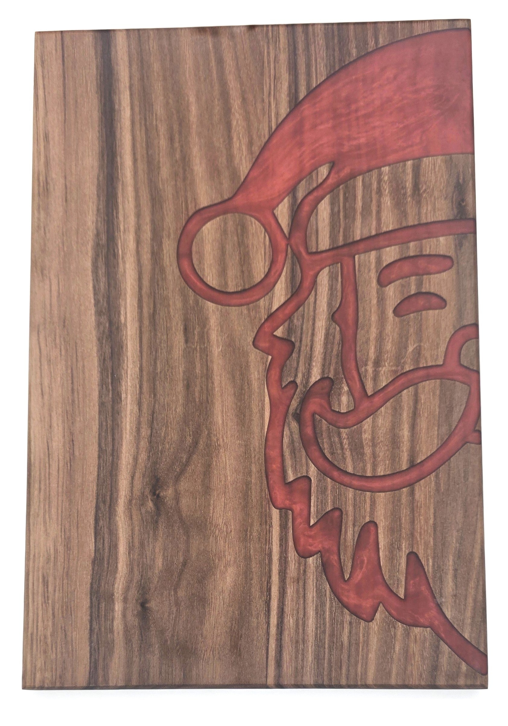 Walnut Santa Serving Board (Red)